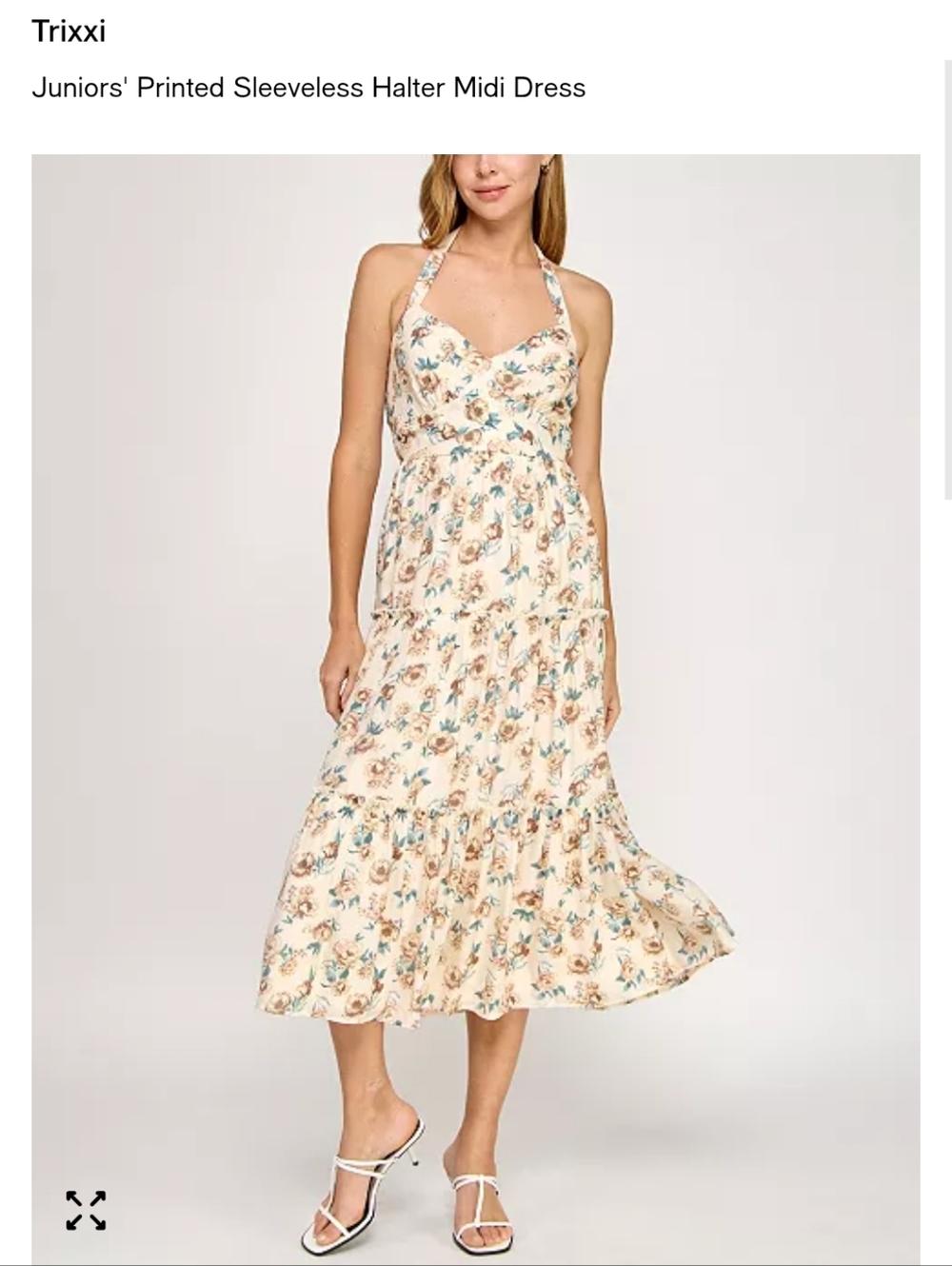 Floral Tiered Halter Midi Dress